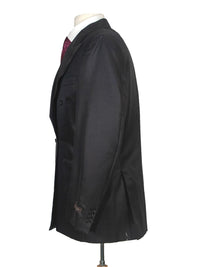 Thumbnail for Canali Mens 40R Drop 6 Solid Black Classic Fit Wool Blend 2 Piece Suit With Silk Lining