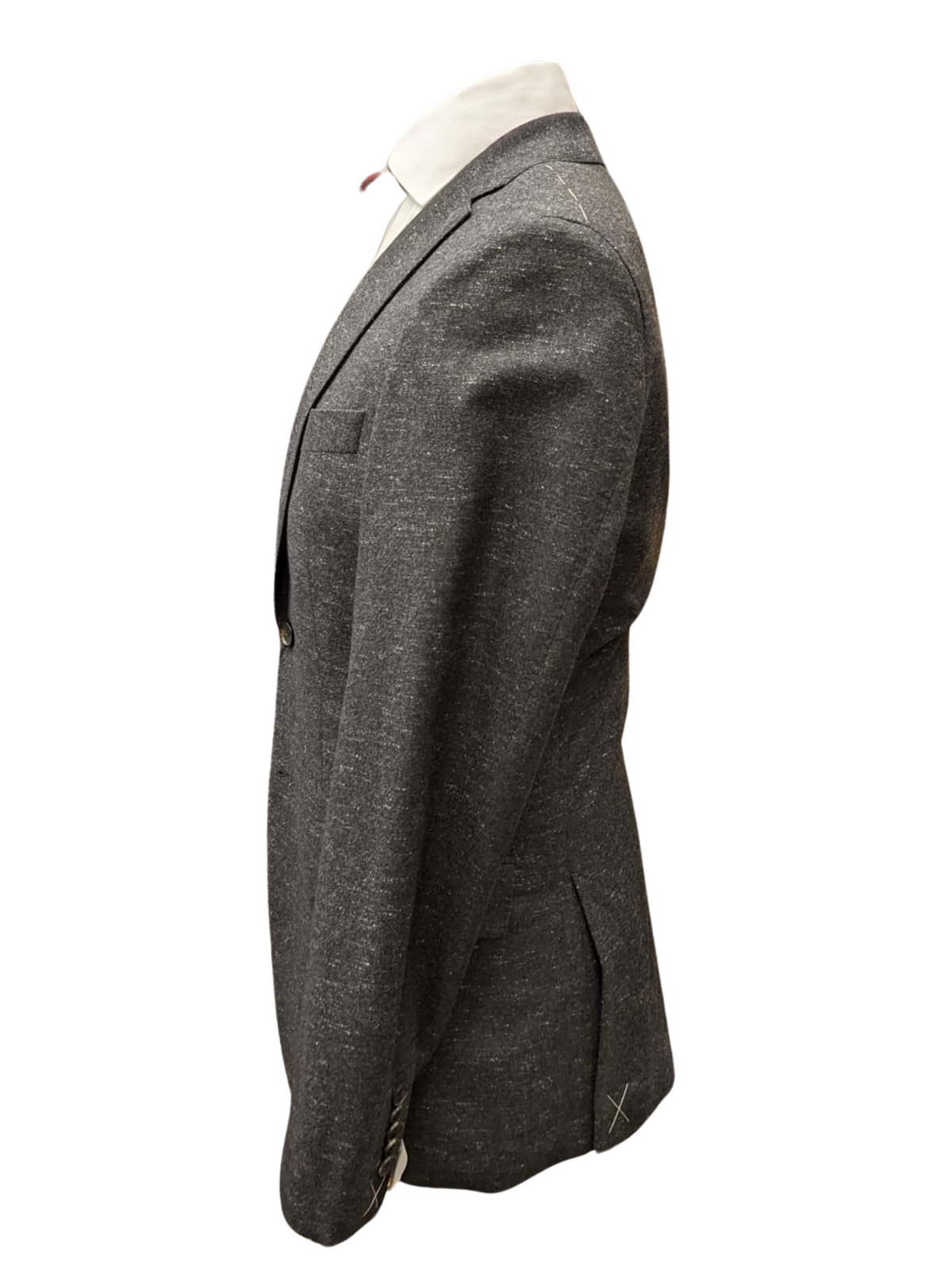 Hugo Boss Mens 38R Black Tailored Fit Wool Cashmere 2 Piece Suit