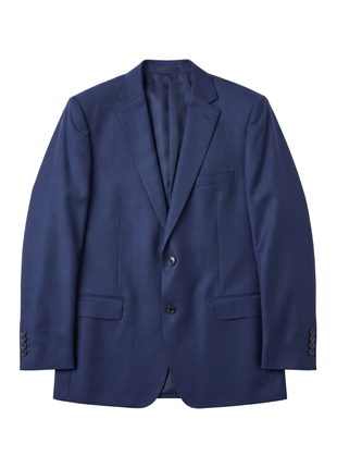 Sartoria Mazara Dark Blue On Blue Plaid Portly Fit Notch Lapel Wool 2 Piece Suit