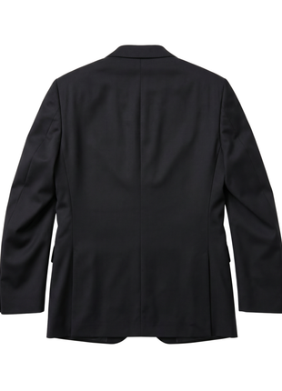 Mens Solid Black Slim Fit VBC Wool Prehemmed 2-Button Suit - The Suit Depot