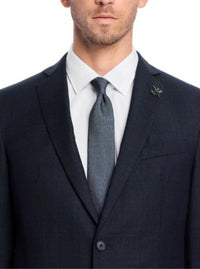 Thumbnail for John Varvatos Half-Canvassed Blue Two Button Wool Blend Suit