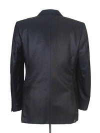 Thumbnail for Canali Mens 40R Drop 6 Solid Black Classic Fit Wool Blend 2 Piece Suit With Silk Lining