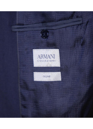 Armani Collezioni G-Line Mens 42L Solid Navy Blue 2 Piece Suit