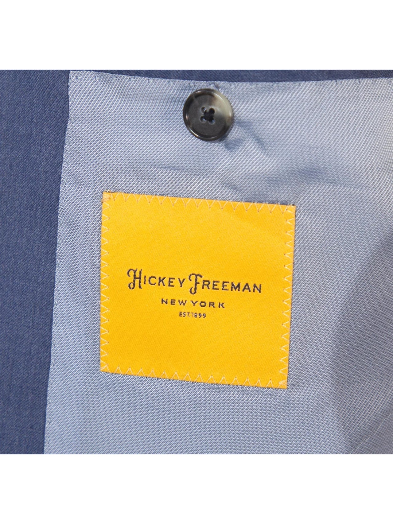 Hickey Freeman Mens 46L Blue 100% Wool Classic Fit 2 Piece Suit