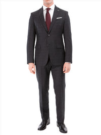 Thumbnail for John Varvatos Half-Canvassed Charcoal Two Button Wool Blend Suit