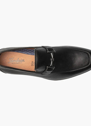 Florsheim Mens Black Slip-On Moc Toe Bit Loafer Dress Shoes