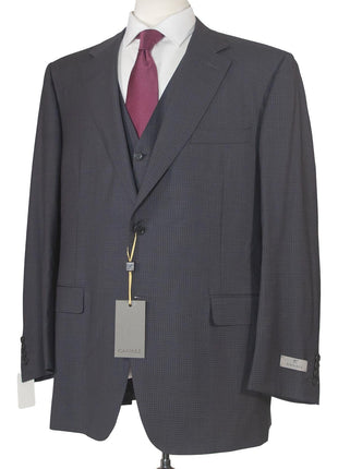 Canali 1934 Mens 48R Drop 7 Charcoal Grey Check 3 Piece Suit