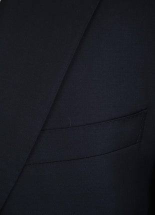Canali Mens Solid Navy Blue 40L Drop 7 Modern Fit 100% Wool 2 Piece Suit