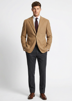 Sartoria Partenopea Men's Tan 3-Roll-2 Cashmere Sportcoat 46R
