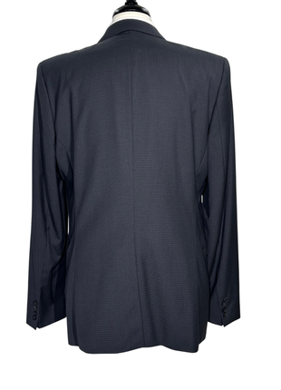 Hugo Boss Mens Black Micro-Check Notch Lapels Slim Fit 2 Button Wool Suit - 44L