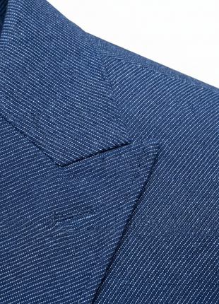 Vitali Textured Navy Modern Fit Peak Lapel Stretch Double Breasted Sport Coat