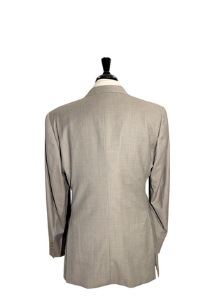 Armani Collezioni Light Gray G-Line Textured Two-Button Notch Lapel Wool Blend Suit 44R