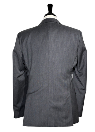 Hugo Boss Mens Gray Herringbone Notch Lapels Wool 2-Button Suit - 40R