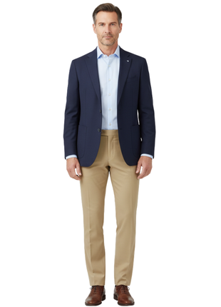 Men's Regular Fit Flat Front Wool Suit Pant - The Suit Depot