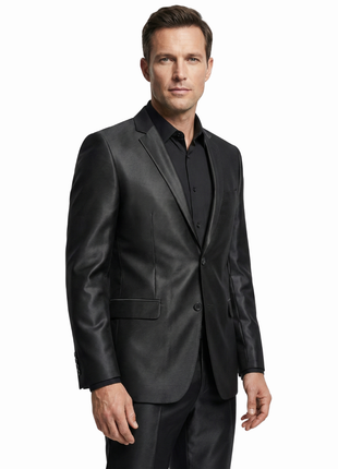 Men's Sharkskin Italian Styled Two Piece Suit - The Suit Depot