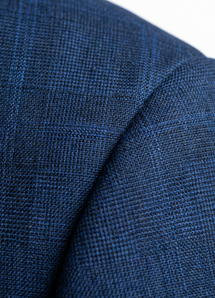 Centrion Men's Blue Plaid Classic Fit Notch Lapels 2 Button Wool Blend Suit