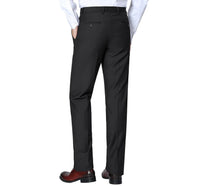 Thumbnail for Men's Regular Fit Flat Front Wool Suit Pant