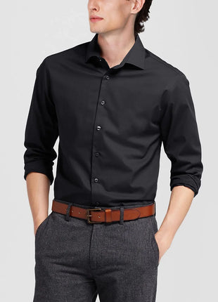 Men's Classic Fit Long Sleeve Spread Collar Dress Shirt