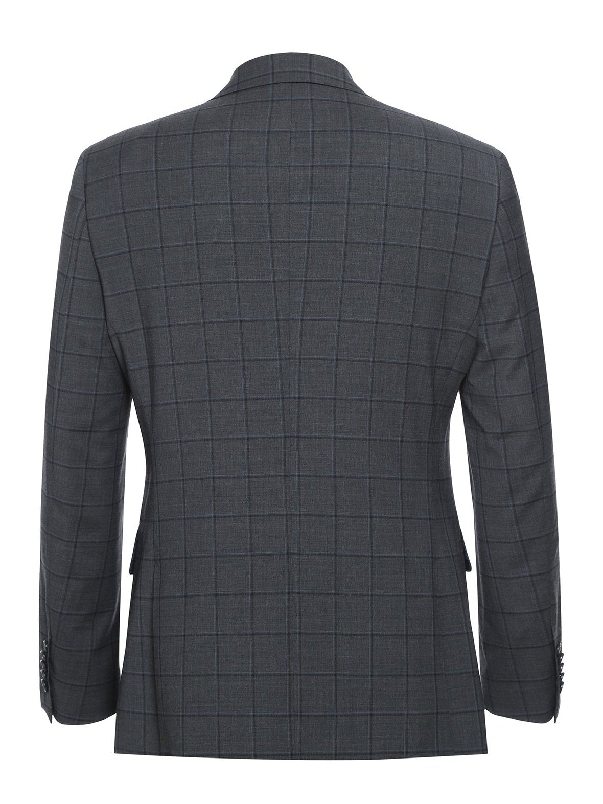 English Laundry Slim Fit Charcoal Checked Wool Suit