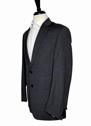 Armani Collezioni Black Micro-Check Slim Fit Notch Lapel 2-Button Suit 40L - The Suit Depot