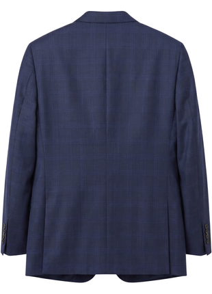 Atica Navy Plaid Classic Fit Half-Canvassed Notch Lapel 2-Button Wool Suit
