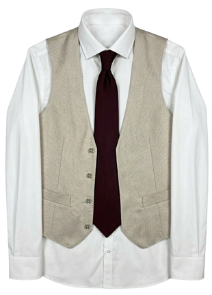 Corneliani Mens Gray and White Mixed Pattern Fully-Canvassed Peak Lapel Classic Fit 3-Piece Wool Suit - 36S
