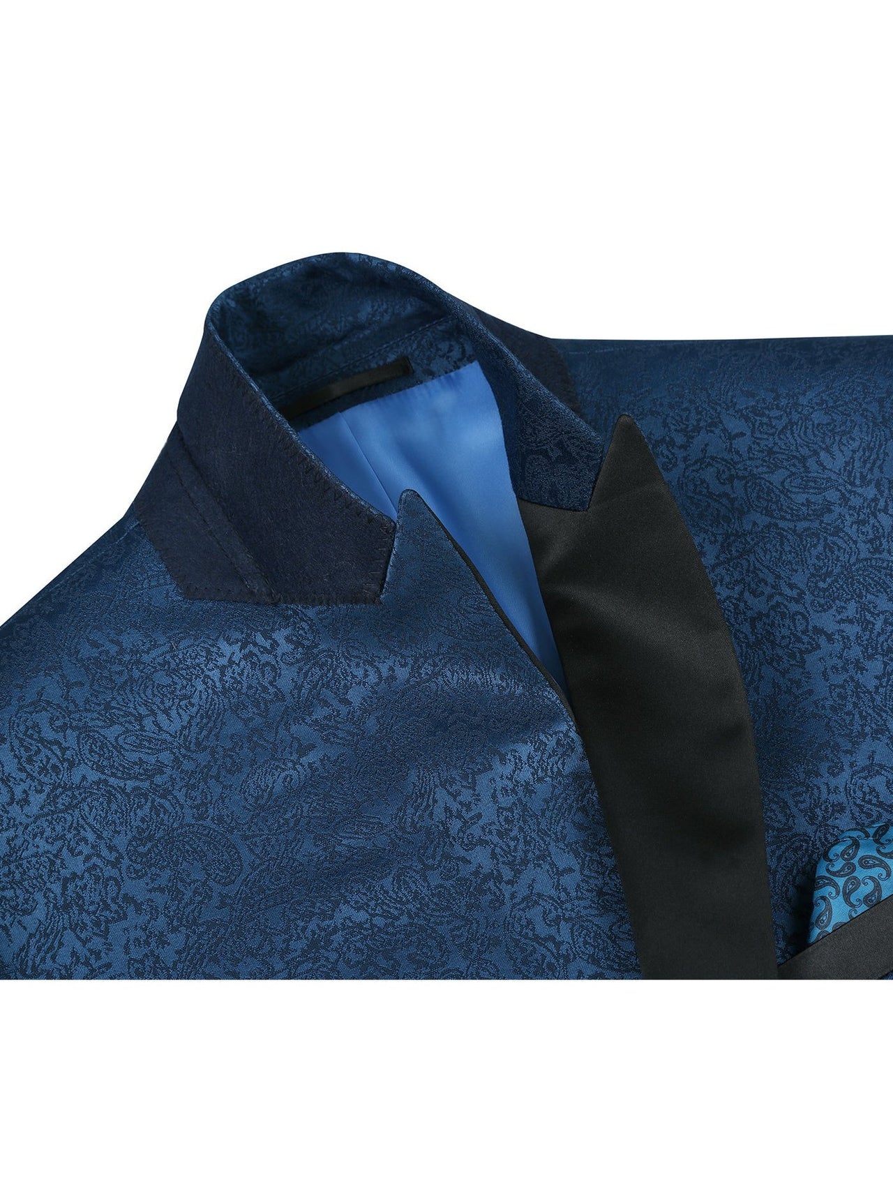 Men's Slim Fit Peak Lapel Tuxedo Blazer With Embroidered Pattern