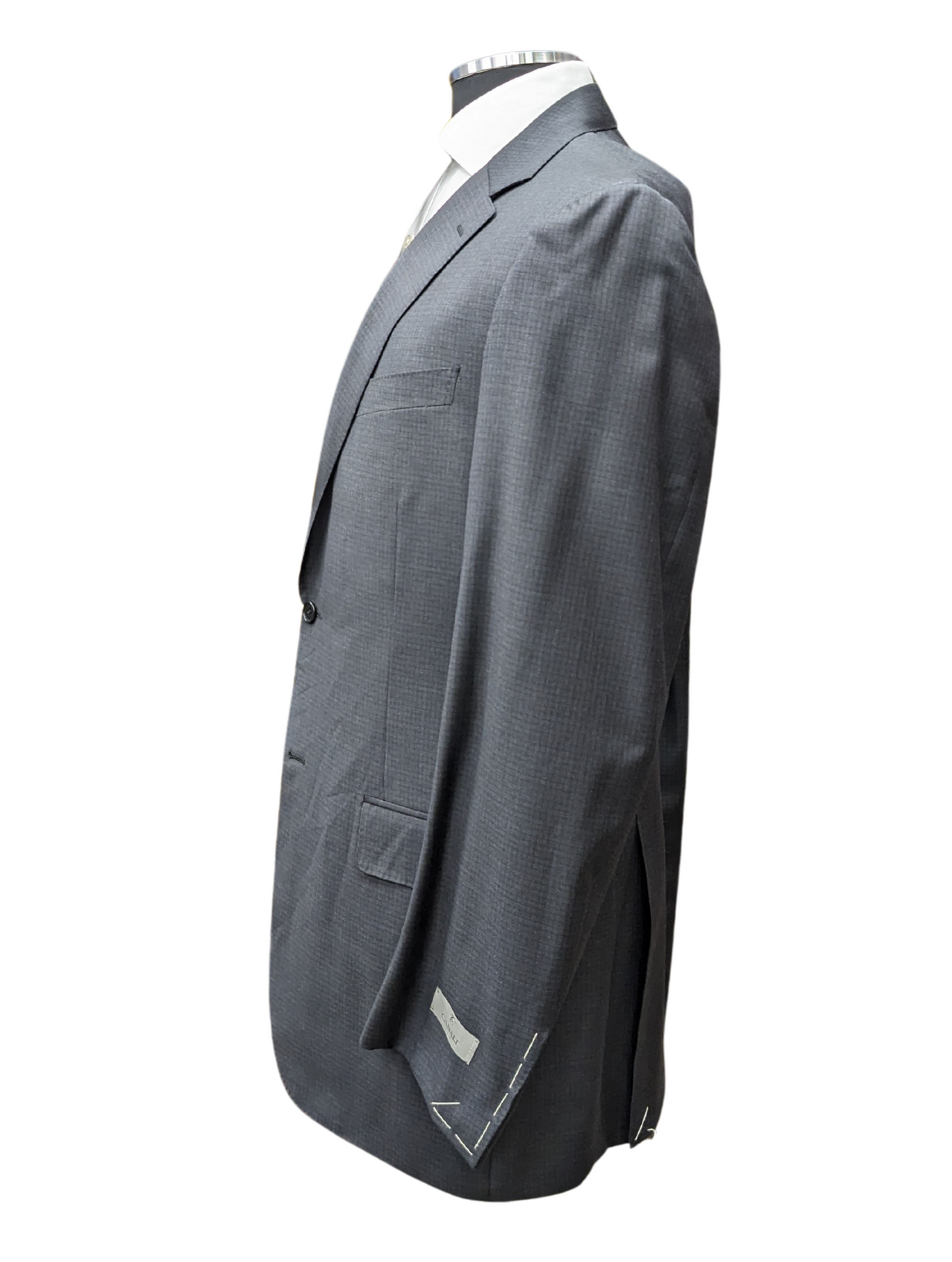 Canali 1934 Traje de 2 piezas con 2 botones y 100 % lana para hombre, color gris carbón, 44 L, caída 7