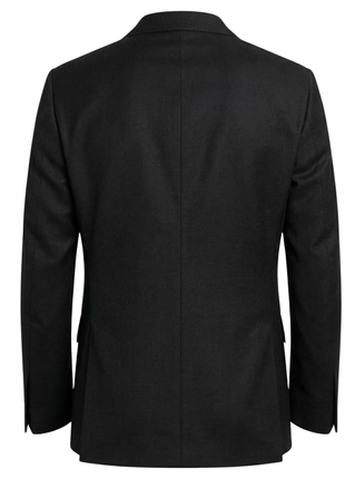 Tovaglia Solid Black Classic Fit Notch Lapel Wool Cashmere 2-Button Suit