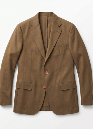 Sartoria Partenopea Camel Brown Textured Notch Lapel Classic Fit 2-Button Suit - 40L