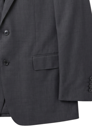 Baroni Couture Mens Charcoal Textured Half Canvassed Notch Lapel Classic Fit 2-Button Wool Suit  - 50R