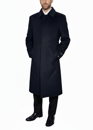 The Montreal Collection Regent Black Down-Insulated Wool Topcoat - The Suit Depot