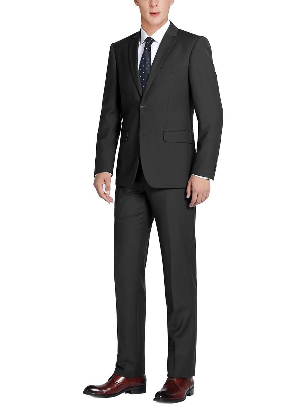 Men's 2-Piece Notch Lapel 100% Wool Suit