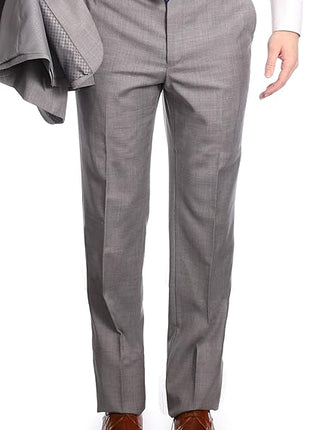 Mens Classic Fit Light Gray Two Button 100% Wool Suit