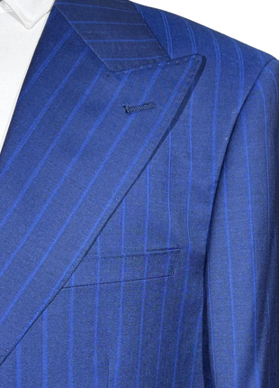 Centrion Mens Royal Blue Pinstripe Classic Fit 2 Button Wool Suit