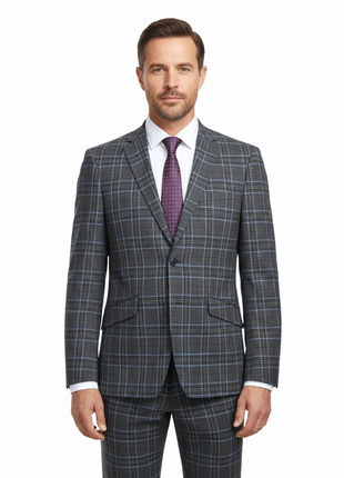 Men's Slim Fit Checked Suits - The Suit Depot