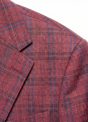 Vitali Plaid Berry Modern Fit Notch Lapel 2-Button Blazer Sport Coat