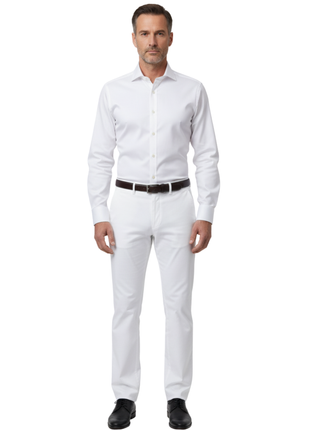 Christopher Morris Cotton Non-Iron White French Cuff Classic Fit Dress Shirt