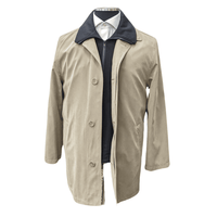 Thumbnail for Men's Water-Proof Iconic Taupe Raincoat Jacket With Removable Liner