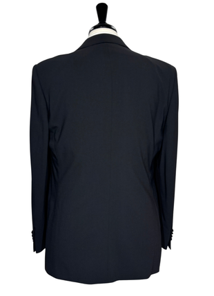 Giorgio Armani Solid Black With Satin Notch Lapel Classic Fit 2-Button Wool Tuxedo 42R - The Suit Depot