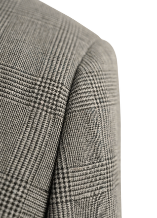 Tovaglia Mens Tan Glen Plaid Classic Fit Peak Lapel Wool 2-Button Suit