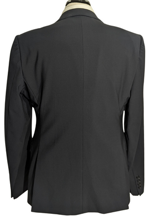 Armani Collezioni Black Textured M-Line Modern Fit Peak Lapel 2 Button Wool Suit 40R