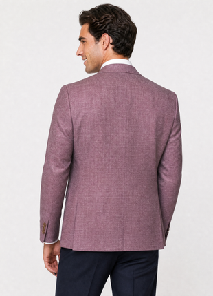 Michael Kors Mauve Crosshatch Classic Fit Notch Lapel Stretch 2-Button Sport Coat 42R