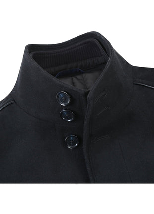 Raphael Solid Black Wool Blend Short Coat