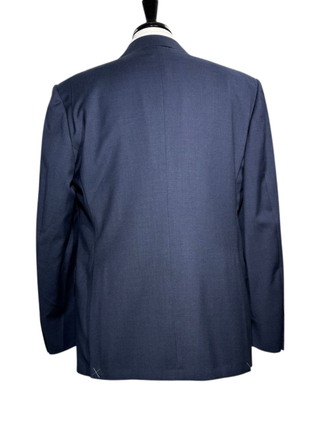 Corneliani Mens Blue Micro-Check Fully-Canvassed Notch Lapels Slim Fit 2 Button Wool Suit - 44R - The Suit Depot