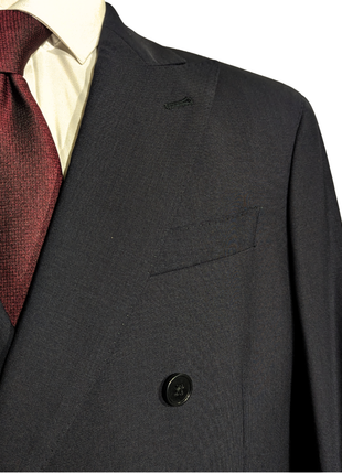 Armani Collezioni Black Sartorial Deco Classic Fit Double-Breasted Peak Lapel Wool Suit 42R