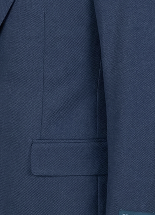 Tovaglia Mens Medium Blue Weave Classic Fit Notch Lapel Wool Silk Blend 2-Button Suit