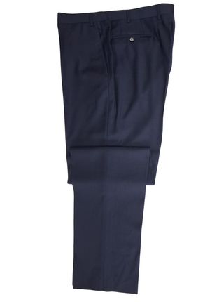 Canali Navy Blue Windowpane 100% Wool 2 Button Suit 44R