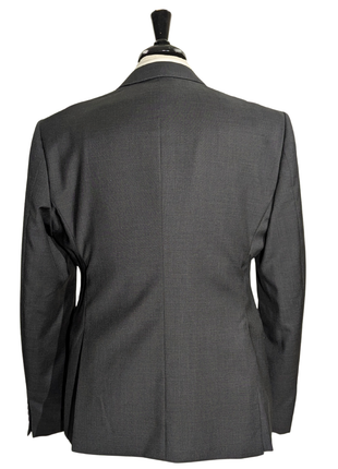 Emporio Armani Solid Charcoal Gray M-Line Modern Fit Notch Lapel 2 Button Wool Suit 46R