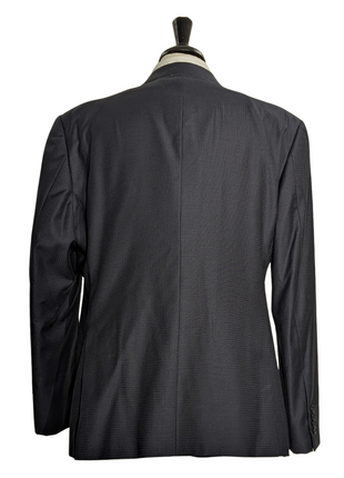 Armani Collezioni G Line Navy Microcheck Slim Fit Wool 2-Button Suit 44R